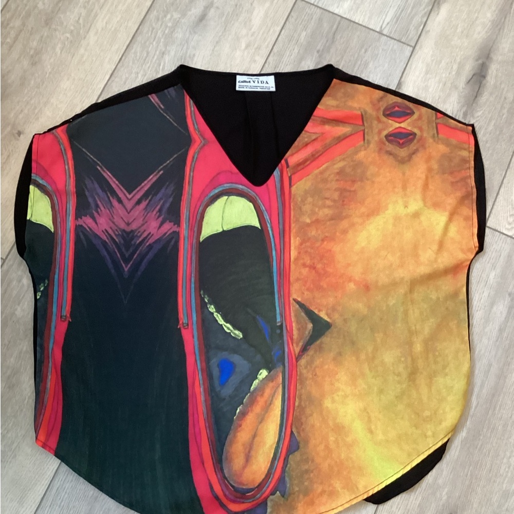 Lively Multicolor Abstract Women's Top